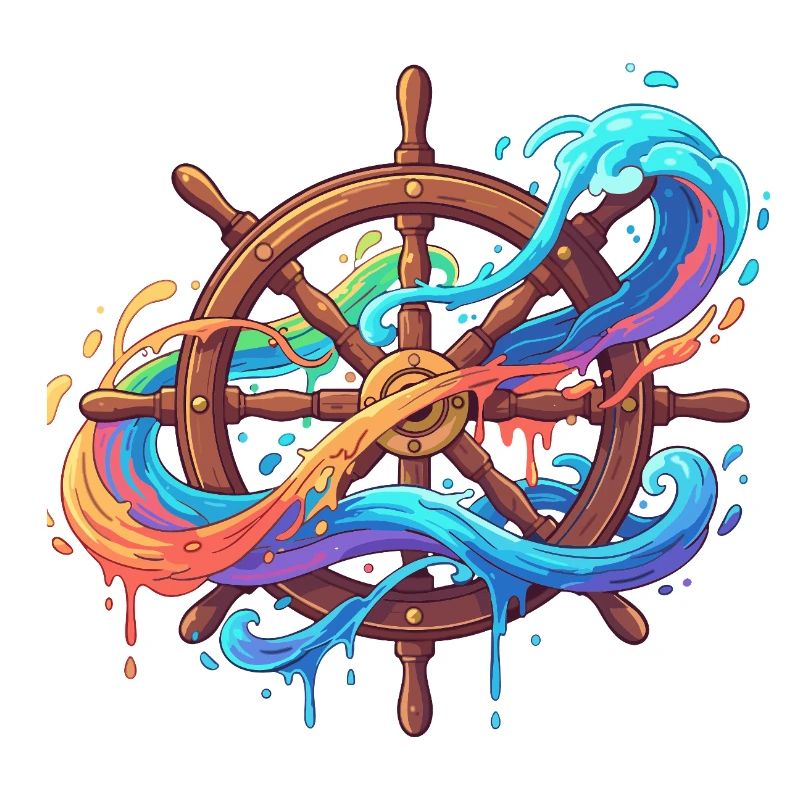 Vagues de couleur sur le volant