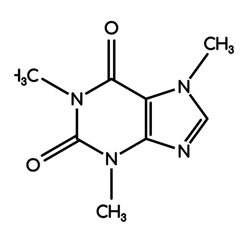 Molécule de caféine - Formule de structure