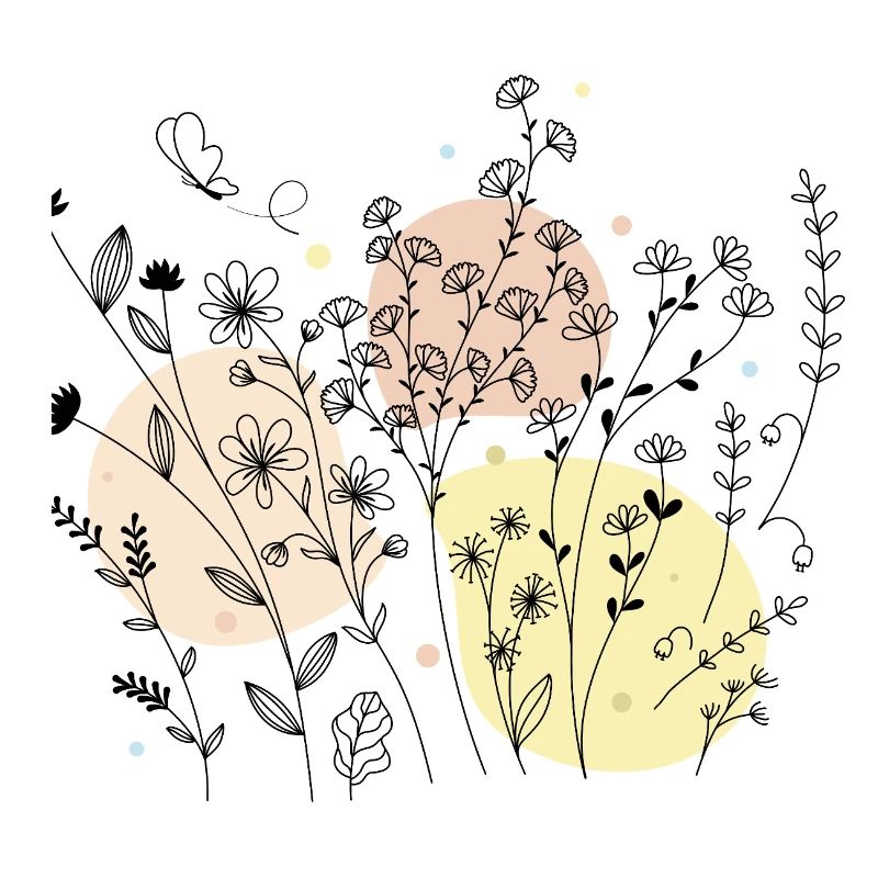 Delicate Botanical Line Art Design