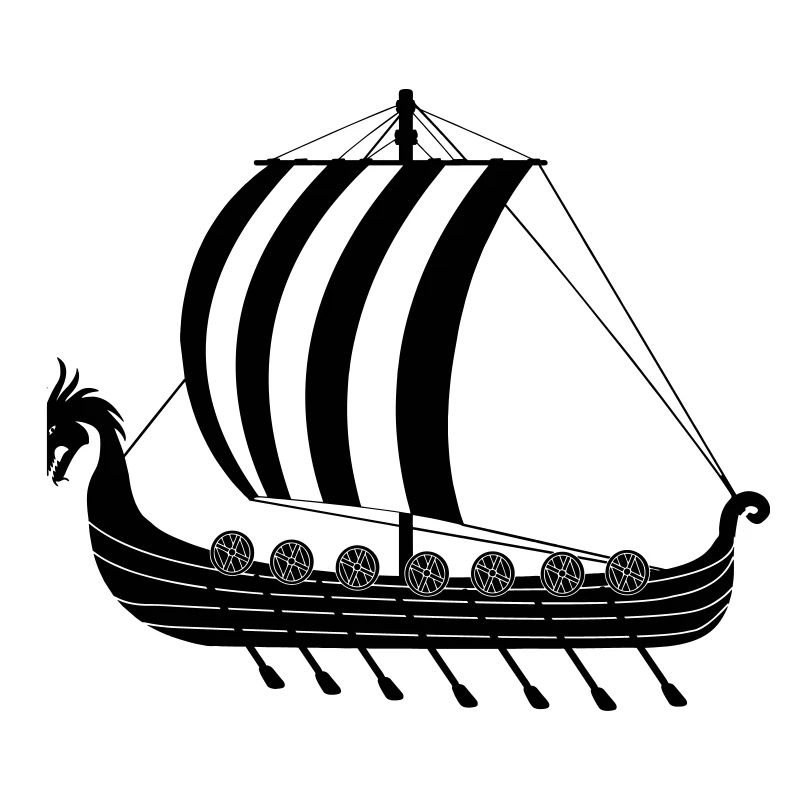 Wikinger-Drachenschiff dragar