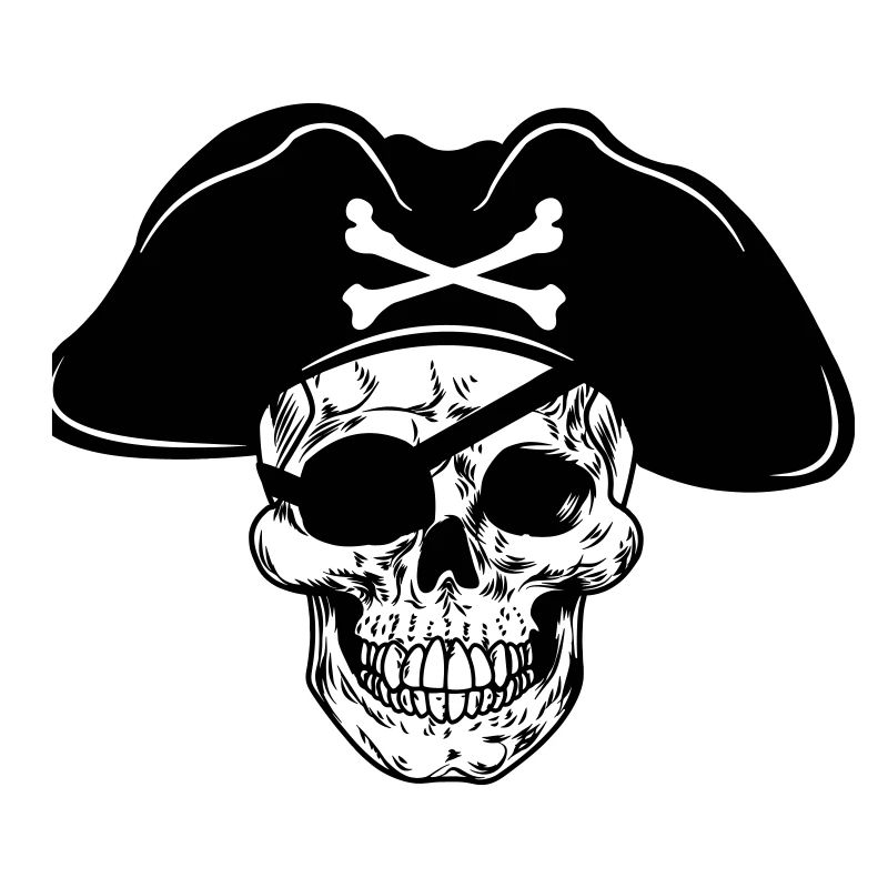 Chapeau de pirate crâne et cache-œil