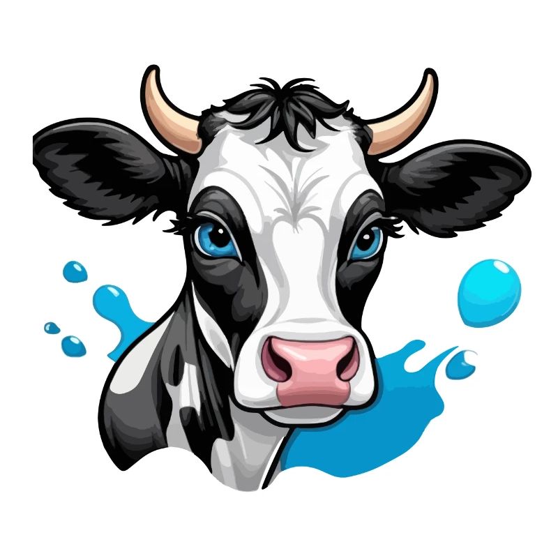 Cute Dairy Cow with Blue Eyes
