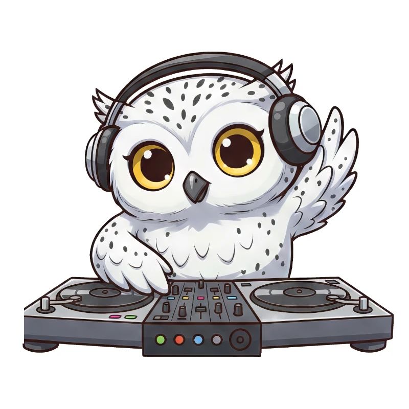 Owl DJ Dancing Techno Disco Electronic Music