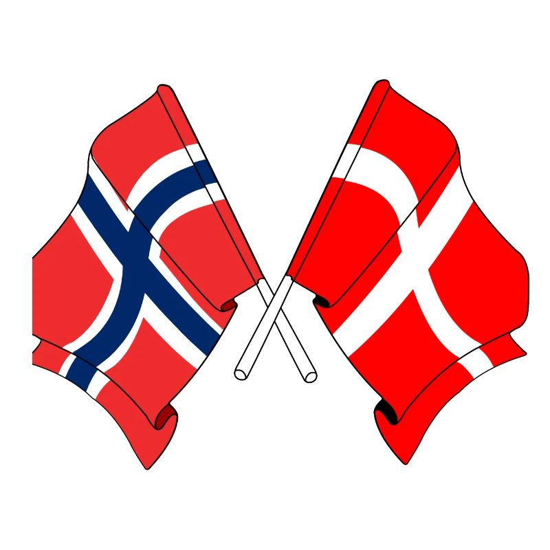 Drapeau de la Norvège, drapeau du Danemark