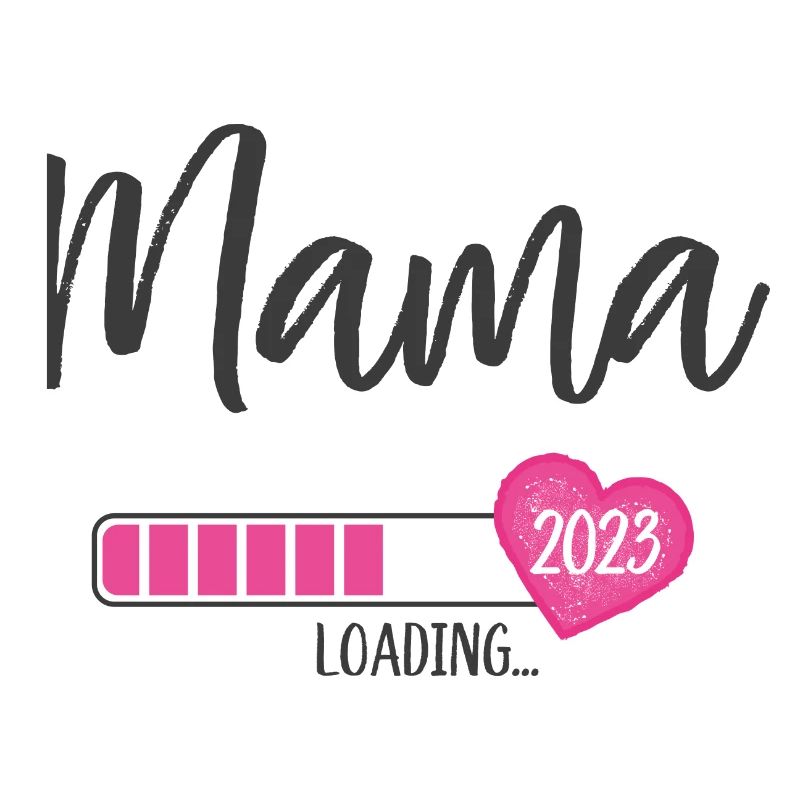 Mama Loading 2023 Herz Mädchen Rosa Werdende Mama