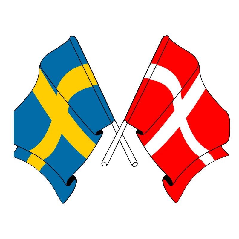 Drapeau de la Suède, drapeau du Danemark
