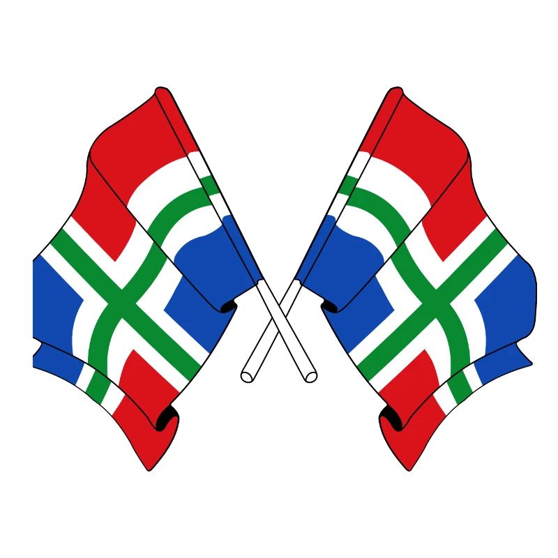 Zwei Flaggen der Provinz Groningen