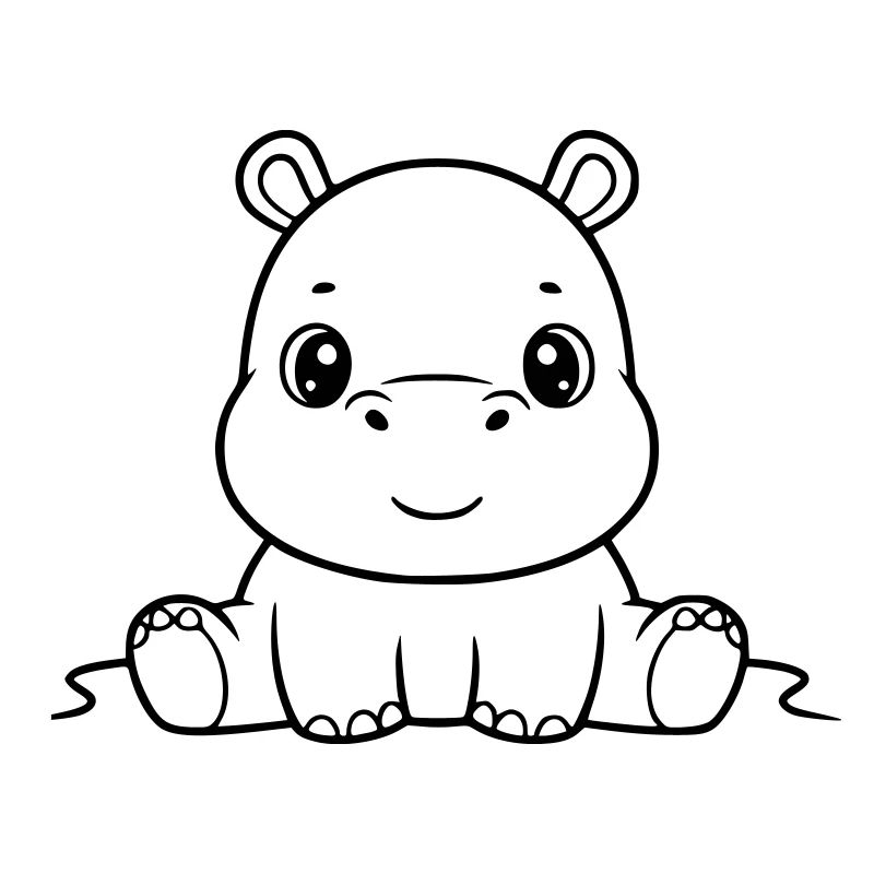 Résumé de la bande dessinée Bébé Hippopotame mignon