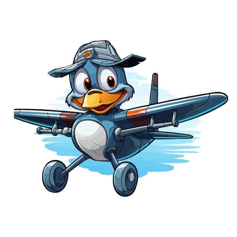 Penguin Pilot in Airplane
