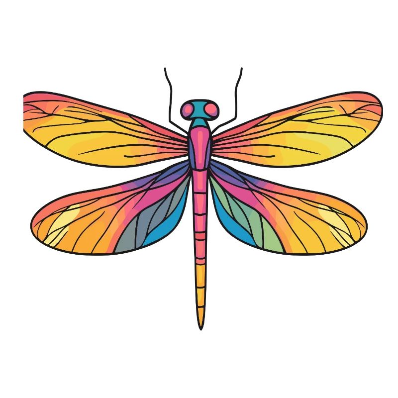 Regenbogen Libellenflügel
