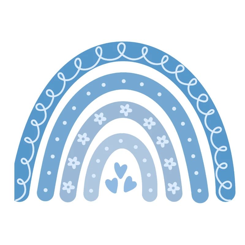 Boho Regenbogen blau