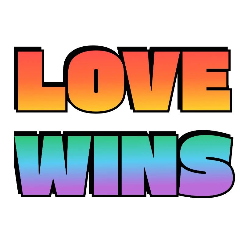 Love Wins Gradient Bold Text