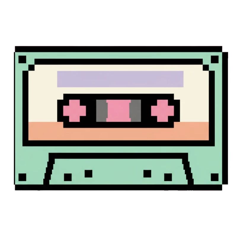 Cassette rétro 8 bits pixel art