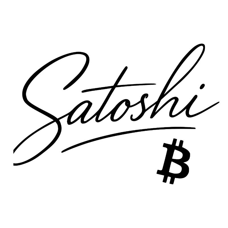 Satoshi Bitcoin Lettering Design Black