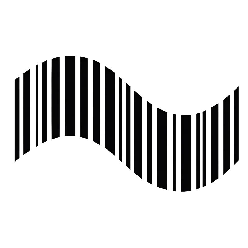 Code-barres en forme ondulée