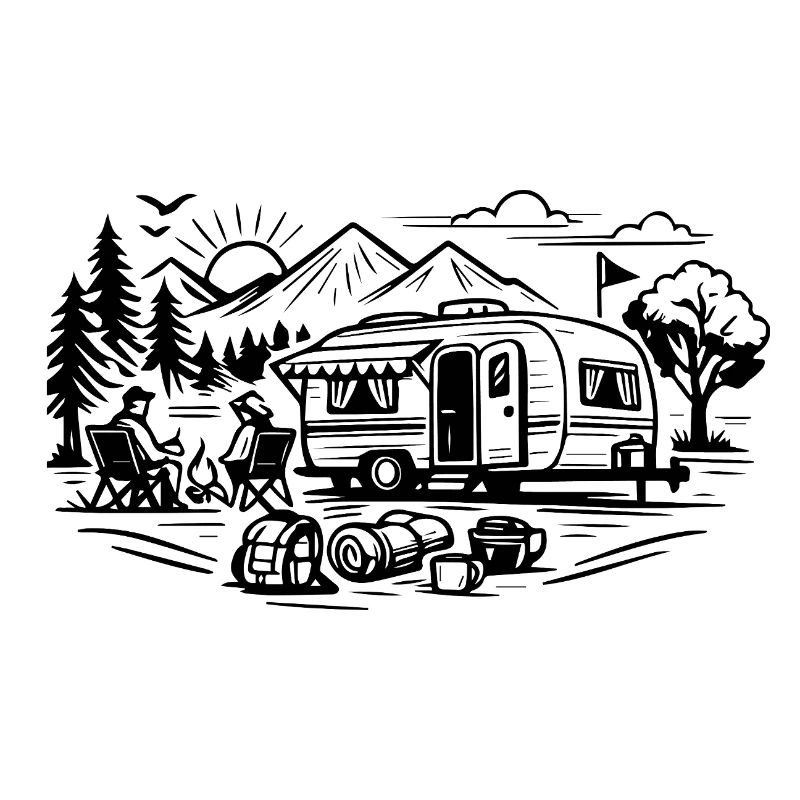 Camping Trailer Landscape