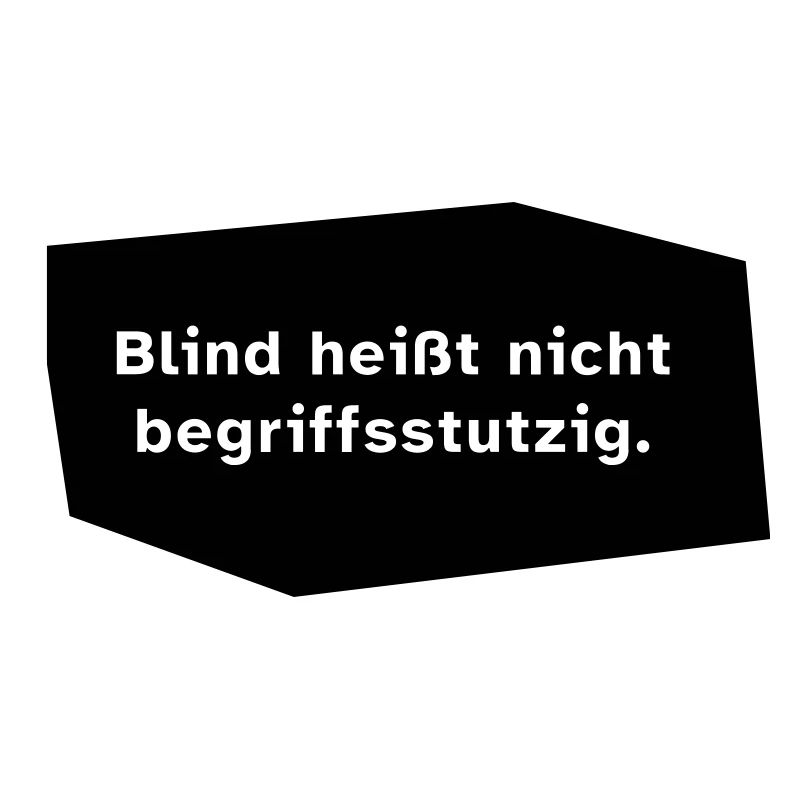 Blind heißt nicht begriffsstutzig.