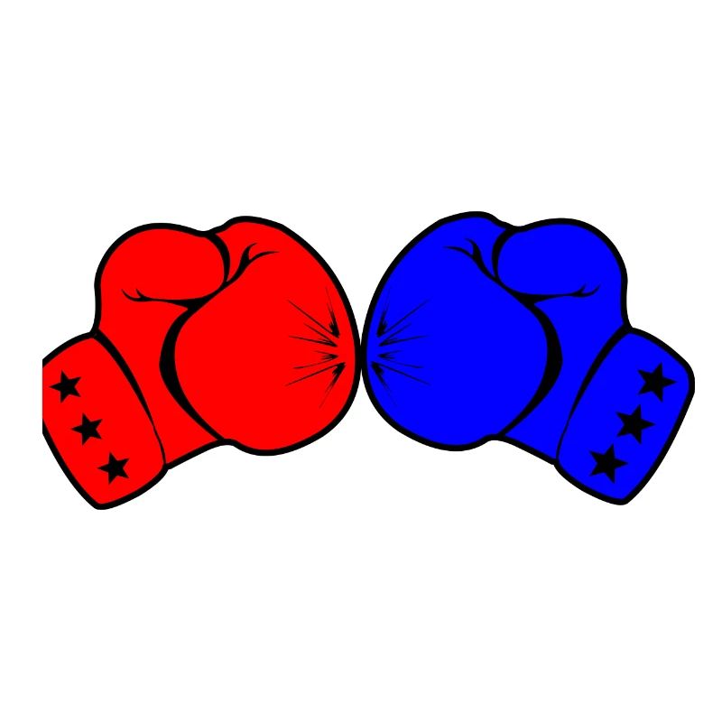 Two boxing gloves red and blue