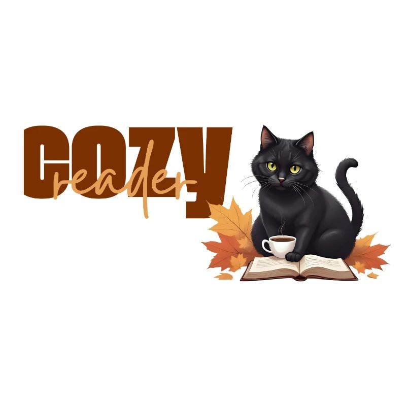 Cozy reader - Thème de lecture chat automnal
