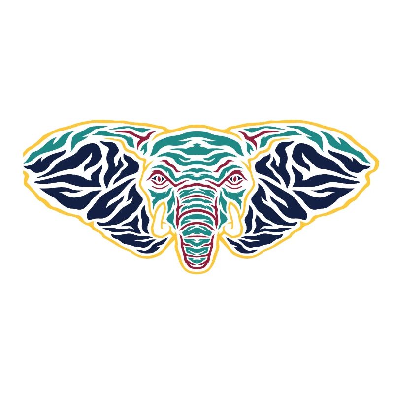 Psychedelic Elephant Head