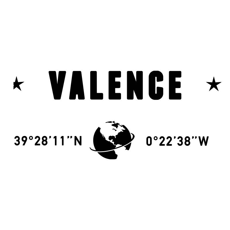Valence, Espagne, coordonnées GPS, globe