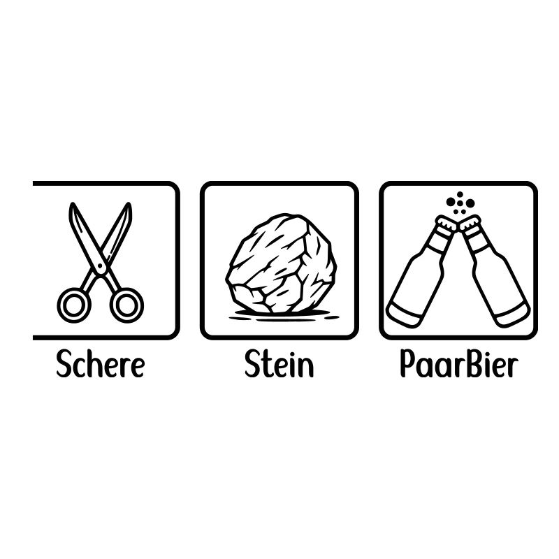 Schere Stein Papier - Paar Bier
