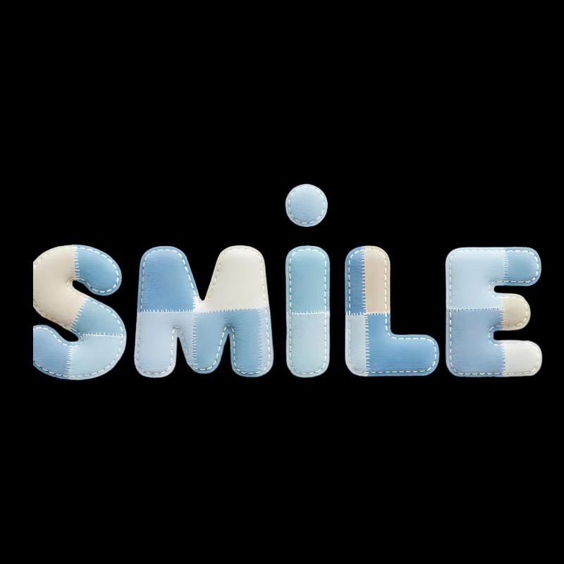 Lettrage Stitch Patch Smile