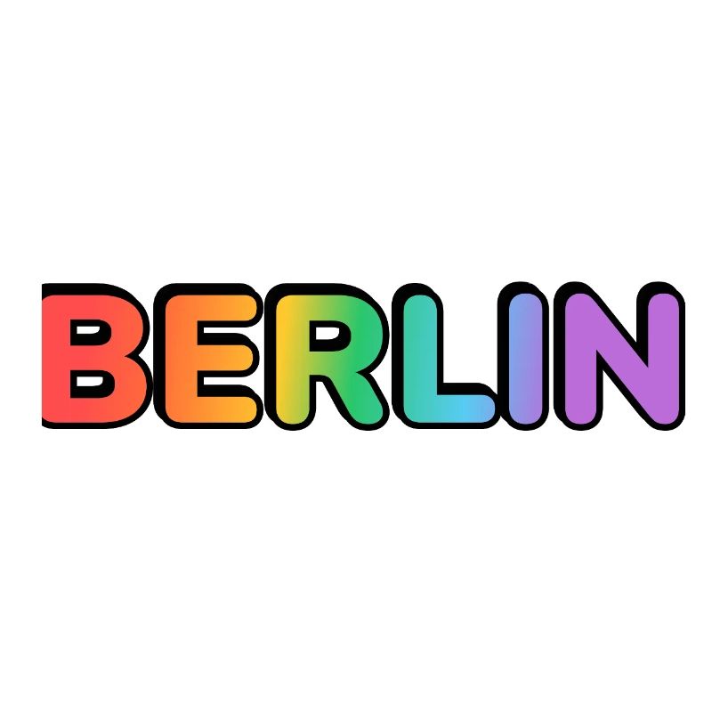 Berlin Rainbow Gradient Letters LGBT