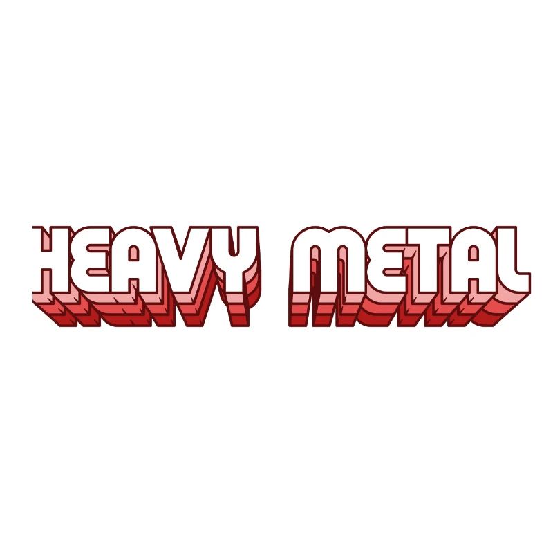 Heavy Metal Retro Style 3D Text Logo
