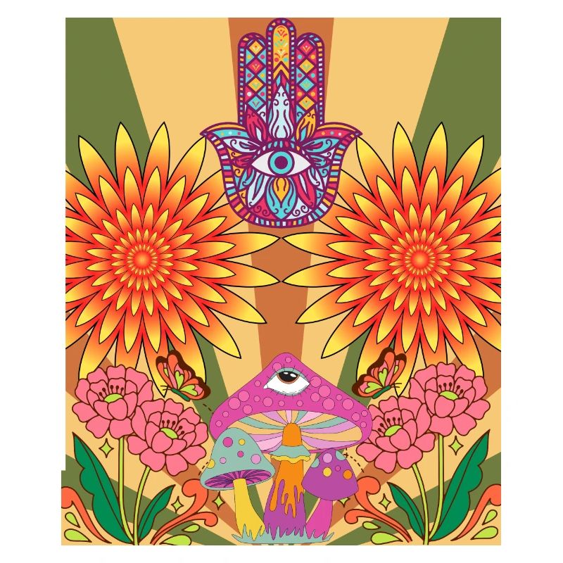 Conception de fleurs psychédéliques