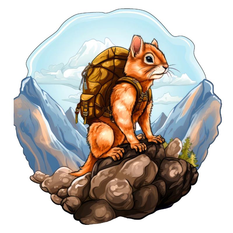 Eichhörnchen Bergsteiger / Wandern Eichhörnchen