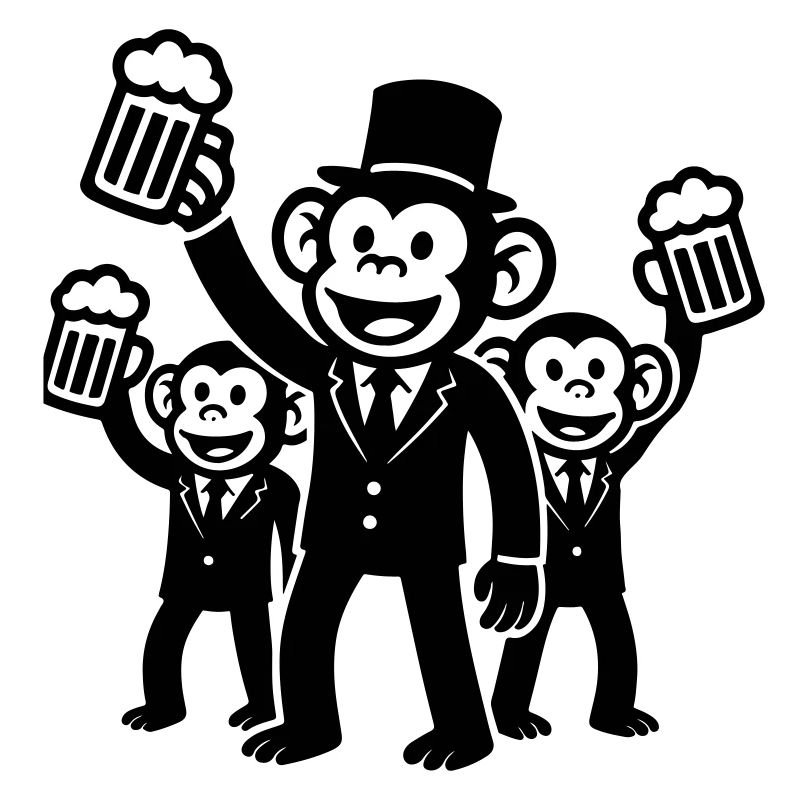 Junggesellenabschied Affe Party Bräutigam