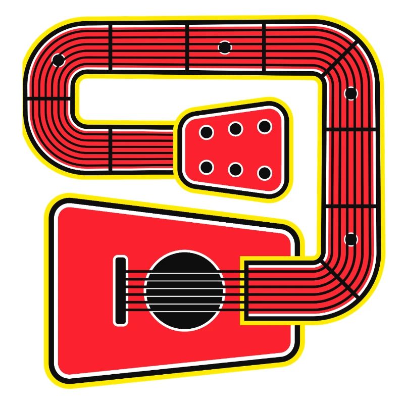 Rote Abstract Shape Gitarre