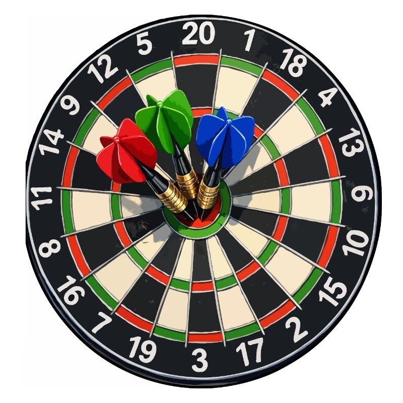 Cible de fléchettes Trois fléchettes