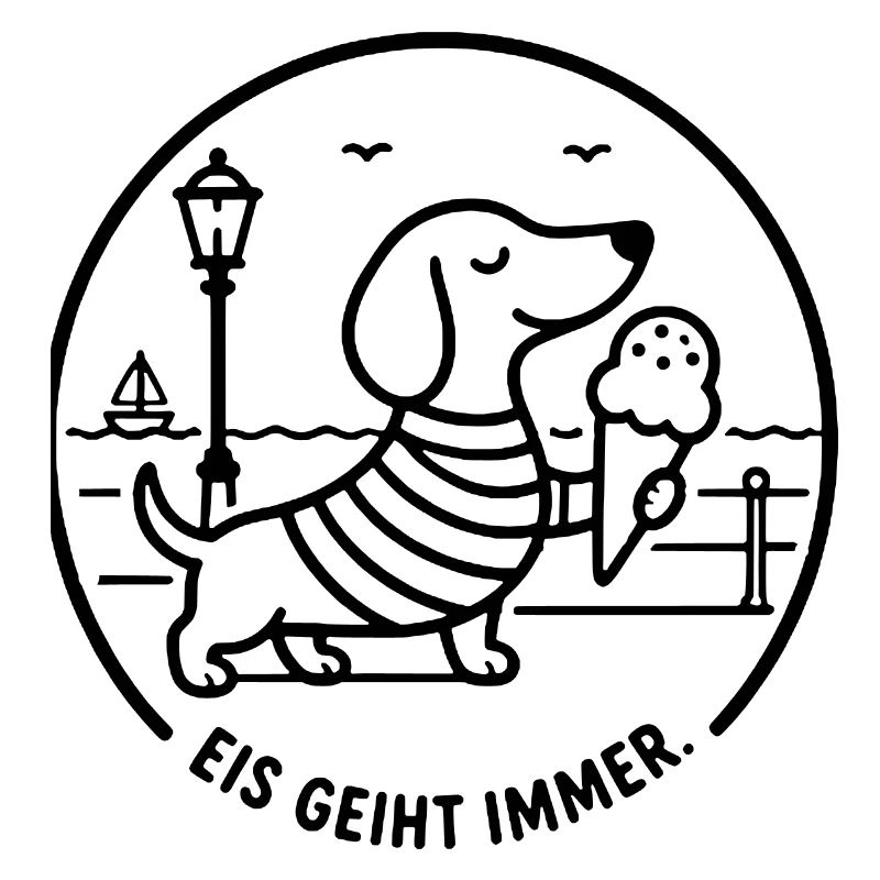 Strandpromenade Eis geiht immer Dackel süß Kinder 