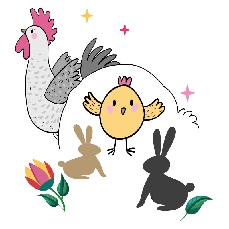 Easter with chicks and bunnies