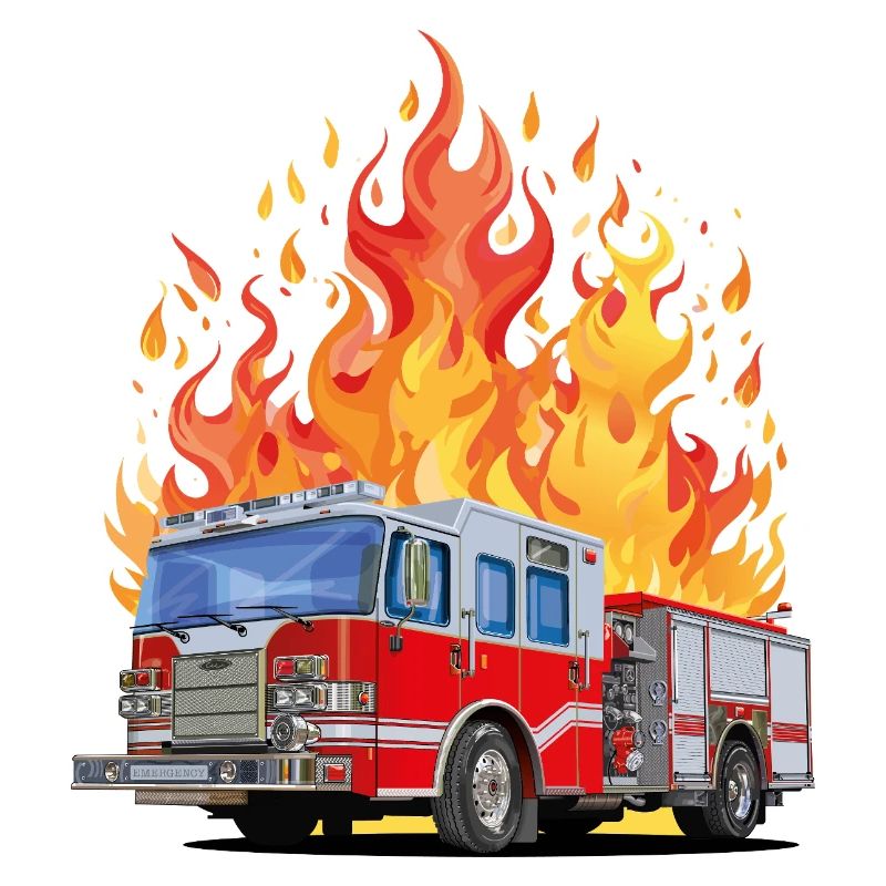 Fire brigade in action