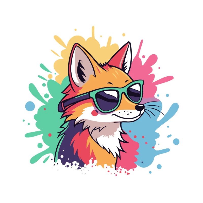 Fox Pop Art Bunte Brille