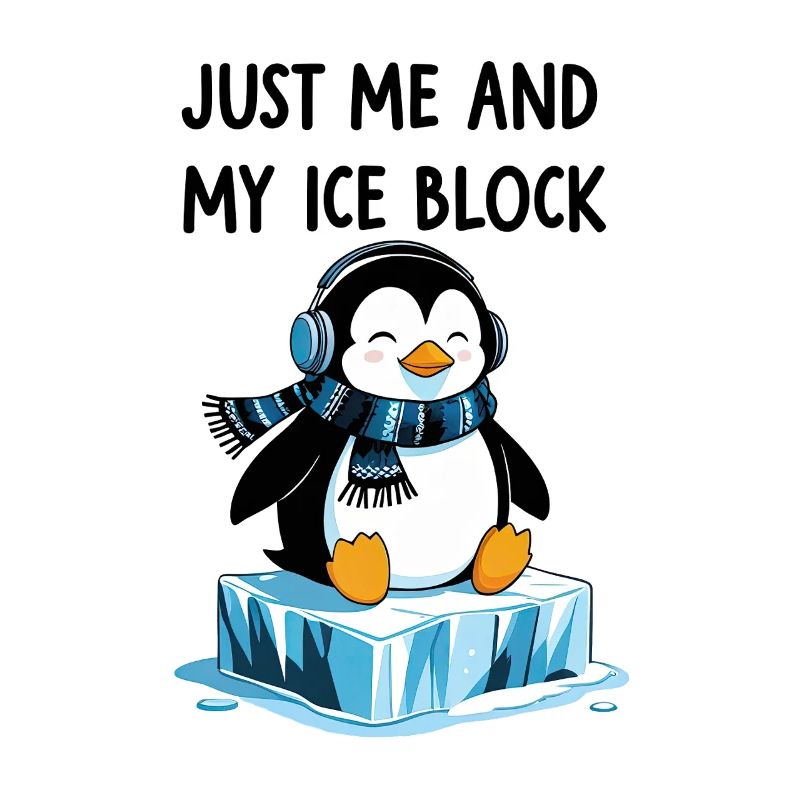 Nur ich und mein Eisblock – Chilliger Pinguin