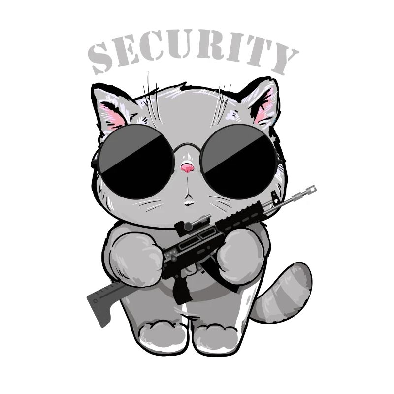 Katzen-Sicherheitsagent mit Waffe