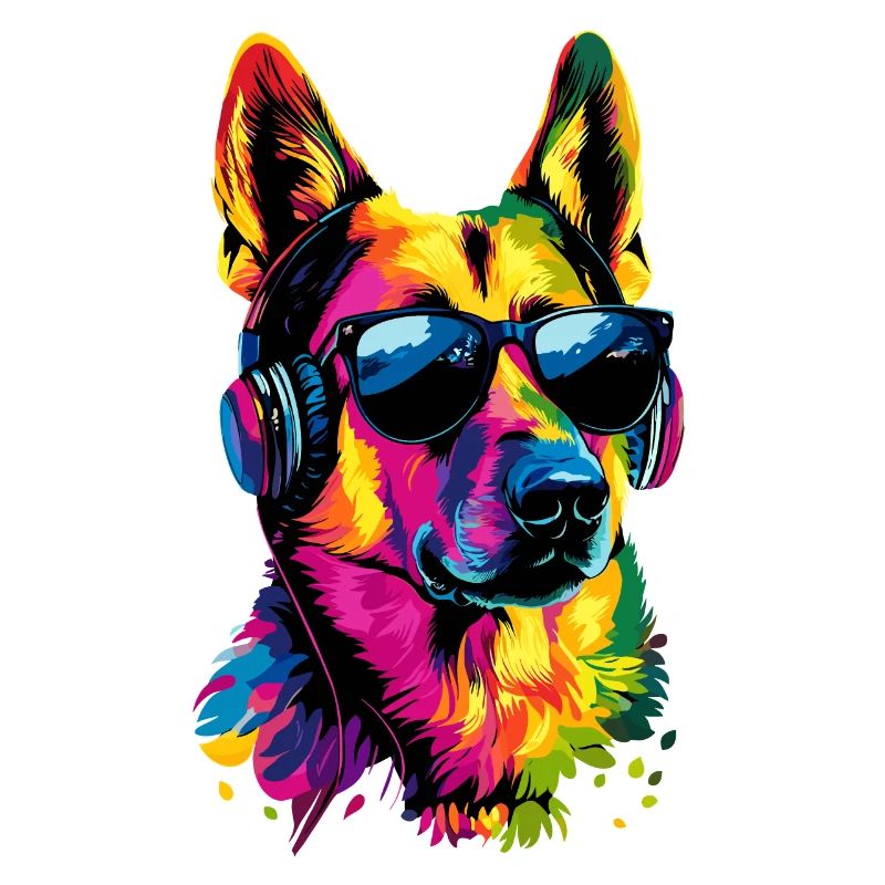 Schäferhund Bunte Farben Pop Art Hund Schäferhunde