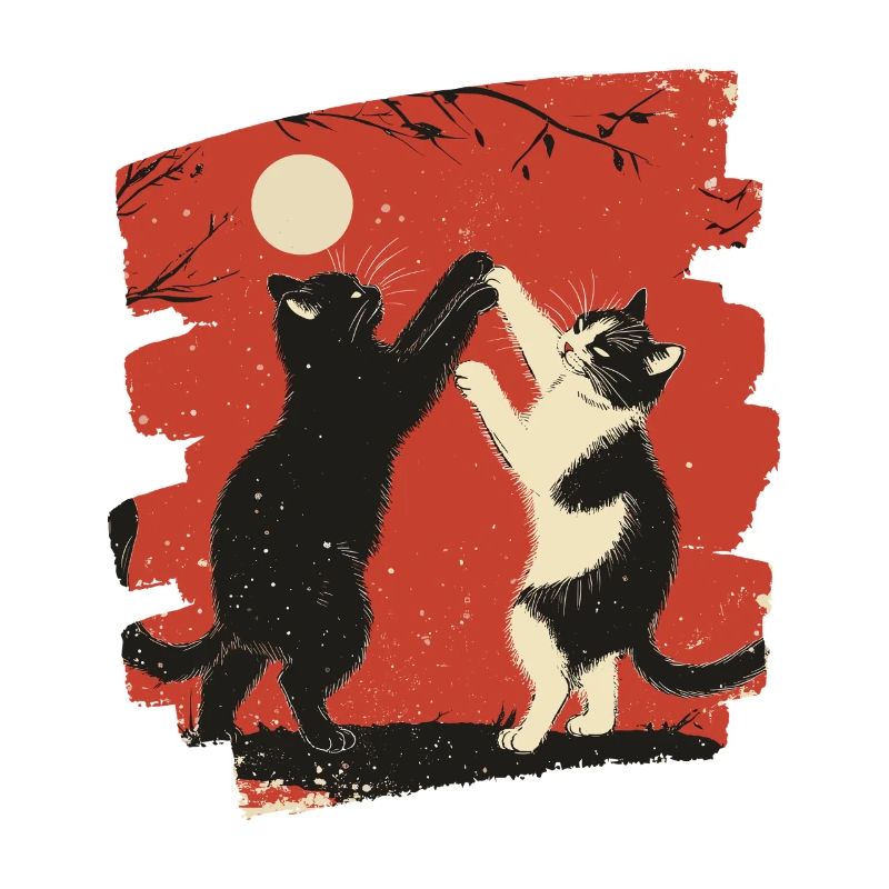 Japanischer Katzen Kampf