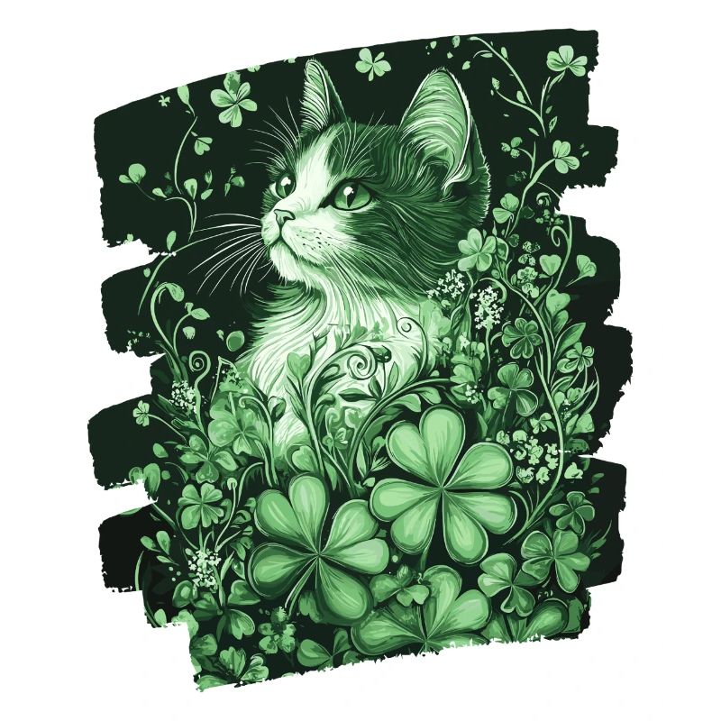 Chat trèfle de la Saint-Patrick