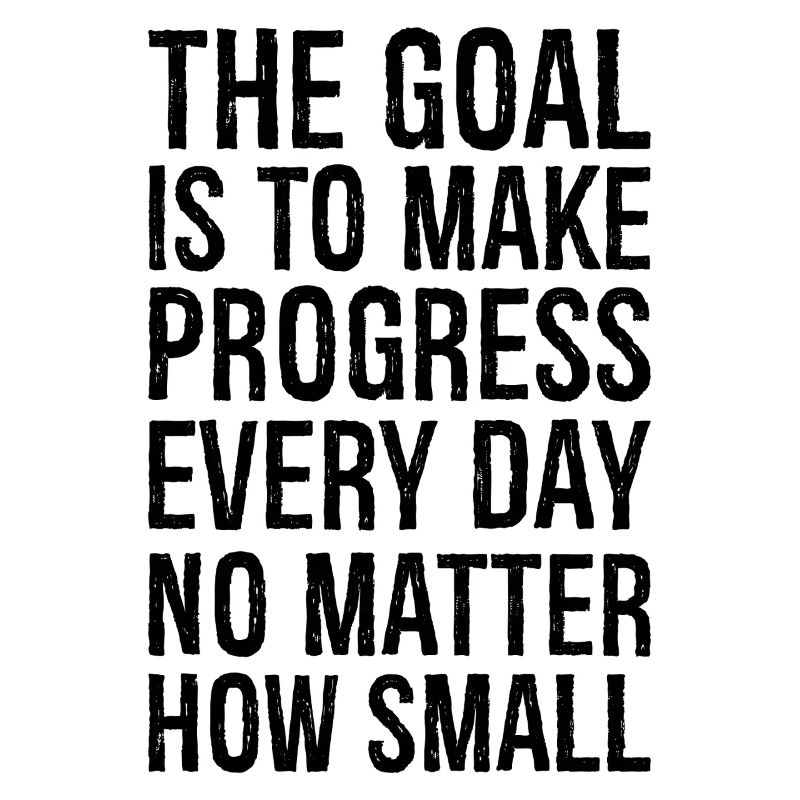 the goal is to make progress everyday no matter