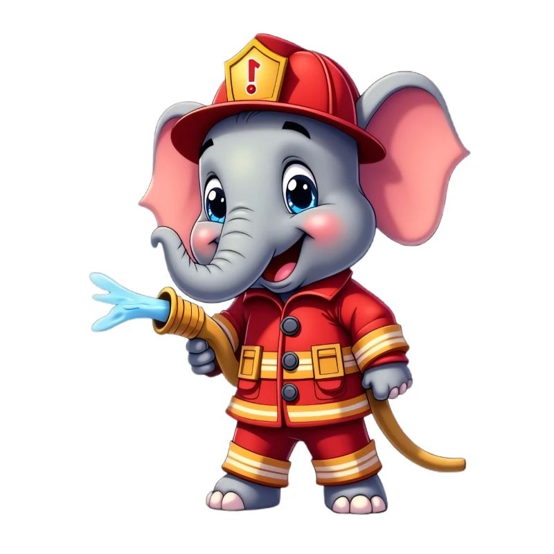 Little Fire Brigade Elephant Character