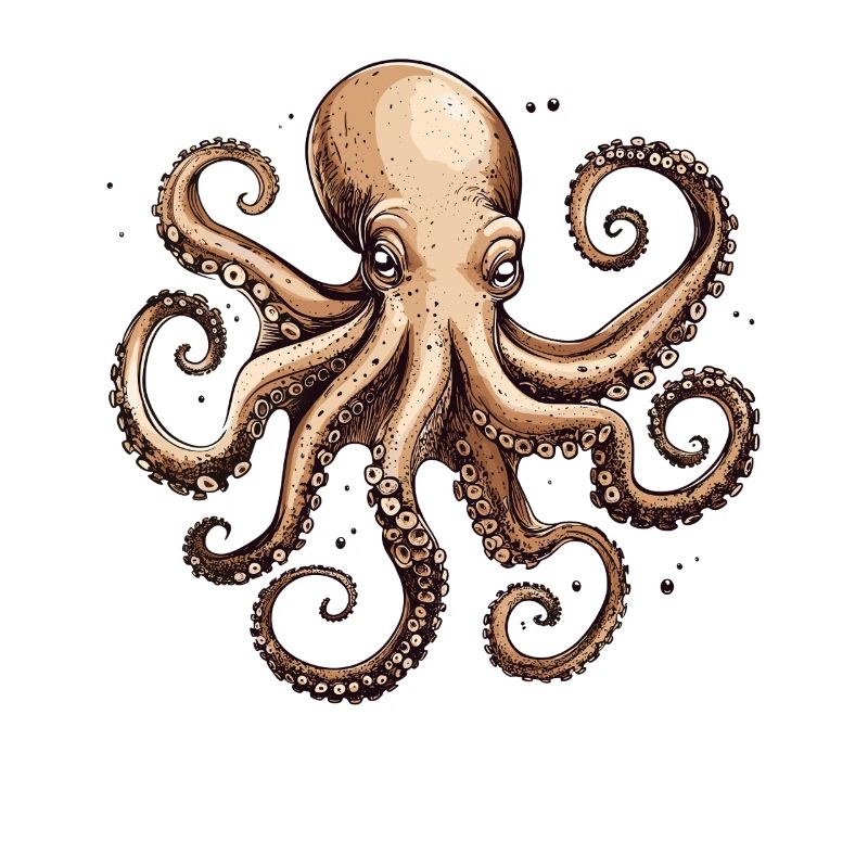 Detailed octopus design with texture