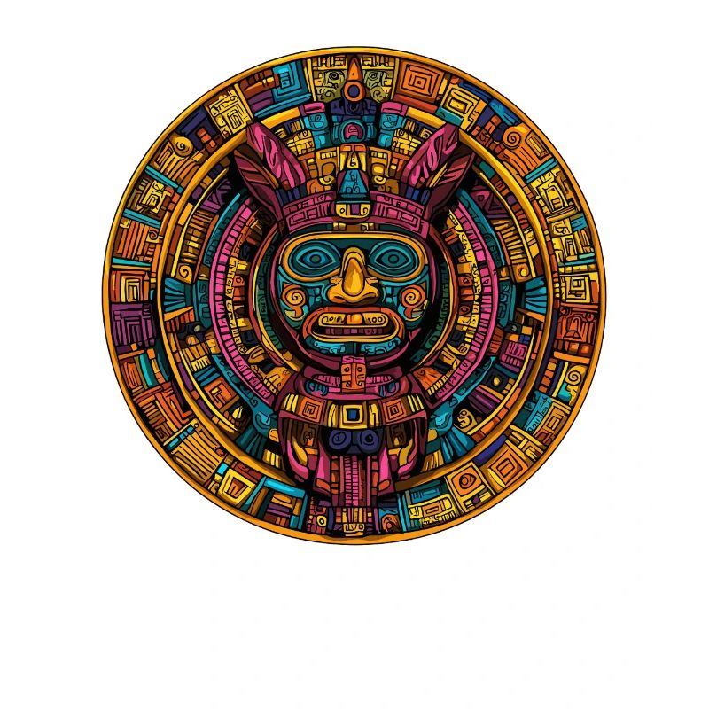 Aztec Circle Mask Relief