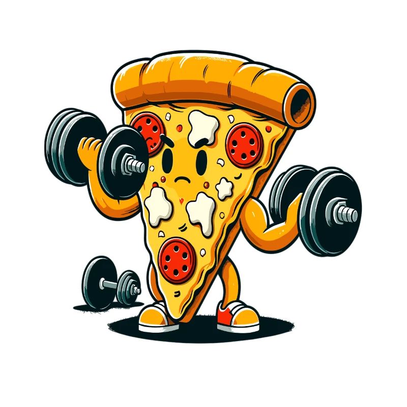 Kraftpizza Hebt Gewichte