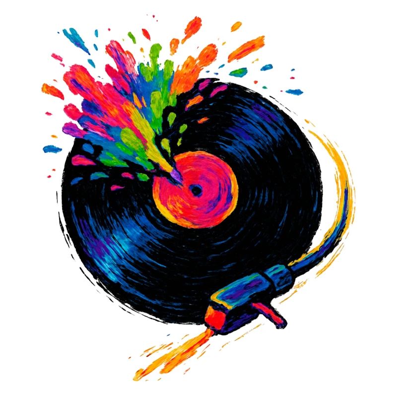 Platine Vinyle colorée pop