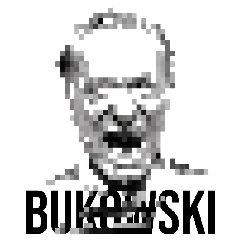 Charles Bukowski Conception de portraits pixelisés.